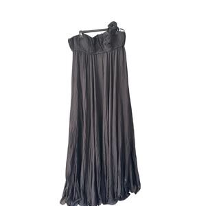 Jovani Silk Black Rosette One Shoulder Evening Gown Size 18 – Prom/Formal